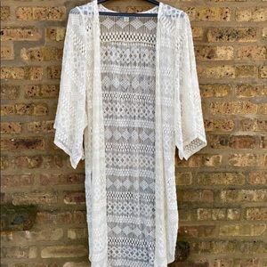 Beautiful White Lace Sweater with Angel Sleeves